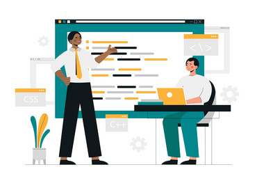 Code Learning & Development vector image