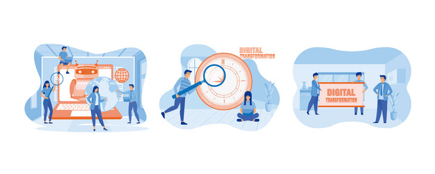 digital transformation concept data analysis vector image