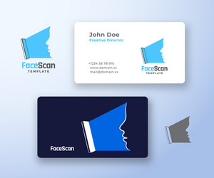 face scan abstract logo and business card vector