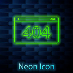 glowing neon line page with a 404 error icon vector image