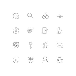 internet technologies linear thin icons set vector image