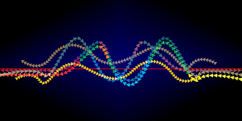 sound wave icon with a colorful triangle shape vector image