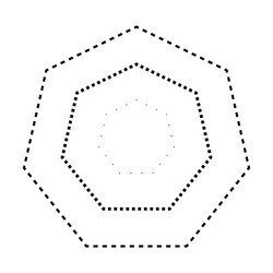 tracing heptagon shape symbol dashed and dotted vector image