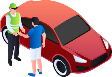 valet man take a car icon isometric style vector