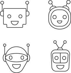 chatbots linear icons set vector image