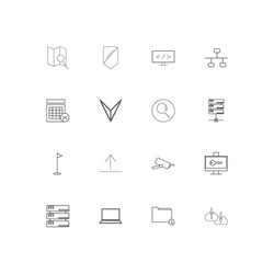 internet technologies linear thin icons set vector image