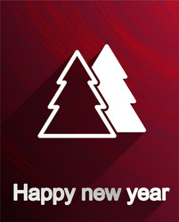 new year tree postcard icon or label design vector