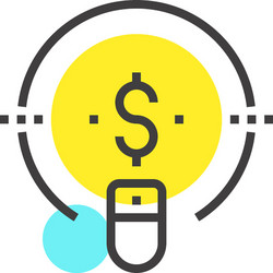 pay per click flat line web icon concept vector image