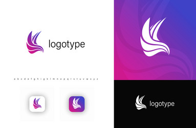 phoenix bird logo with dynamic flowing linear vector image