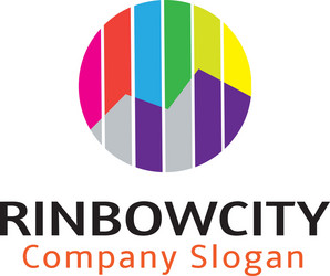 rinbow city design vector