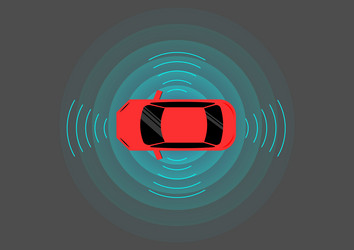 smart car with remote sensing and sensor system vector image
