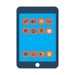 Tablet screen with colorful icons vector