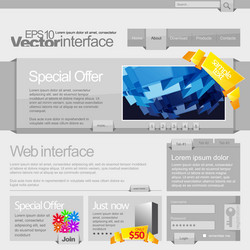 960 Grid Website Template - Gray vector image