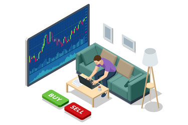 an isometric of a trader vector image