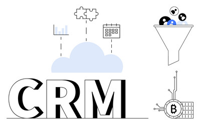 crm system infographic representing data vector image