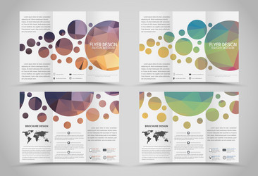 design folding brochures with polygonal elements vector