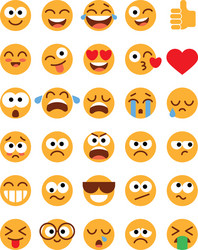 35 Diverse Funny Emoji Faces Royalty Free Vector Image