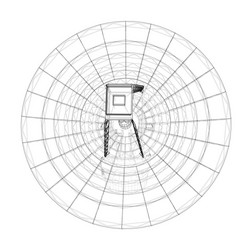 Radio telescope concept outline vector