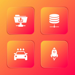 set ftp folder download server data web hosting vector image