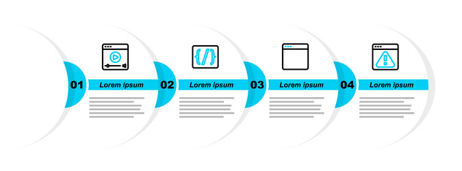 set line browser with exclamation mark window vector image
