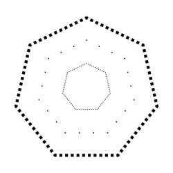 tracing heptagon shape symbol dashed and dotted vector image
