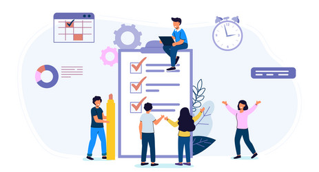 check list with done mard successful completion vector image