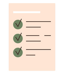 checklist with green checkmarks indicating vector image
