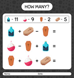 how many counting game with halloween icon vector image