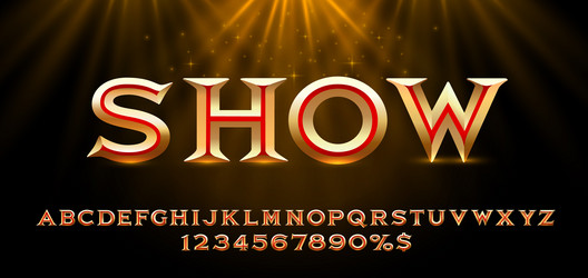 show font set collection letters and numbers vector image