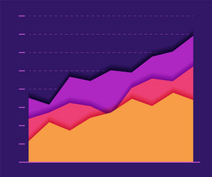 Abstract chart with three line moving up concept vector