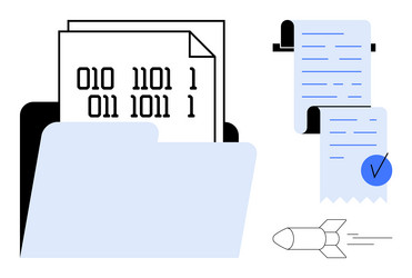 abstract digital file management with data vector image