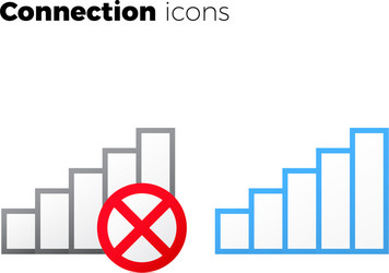 internet access icon set no connection symbol vector image