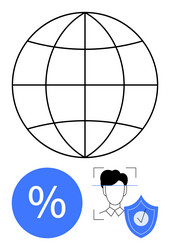 global perspective on data security and user vector image