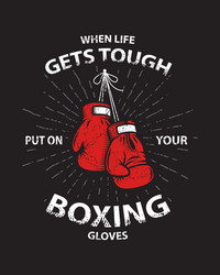 Grunge Boxing Motivation Print Vector Image