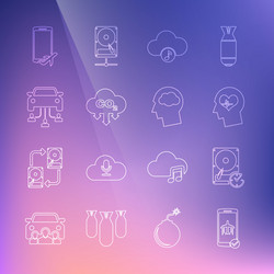 set line flight mode in the mobile hard disk vector image