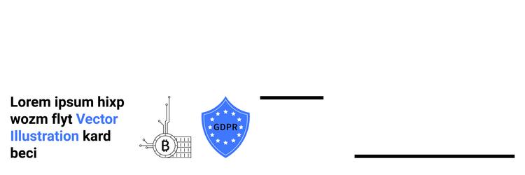 shield with gdpr text and blockchain grid vector image