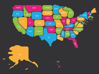 simplified smooth map usa Vector Image