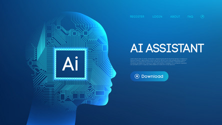 ai robot background tech bot circuit chip vector image