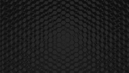 black 3d hexagon grid tech background vector image