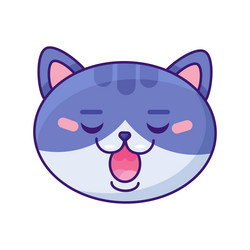 cat sleeping expression cute funny emoji vector