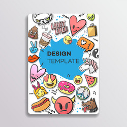 Cover design with patches pattern hand drawn vector