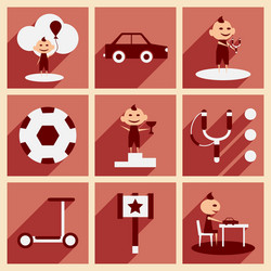 flat with shadow concept and mobile application vector image