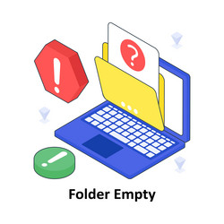 folder empty isometric colored eps f vector image