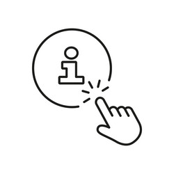 information button with hand pointer clicks line vector image
