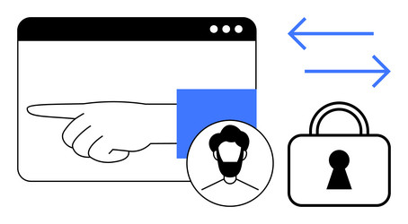 online user authentication with secure data vector image