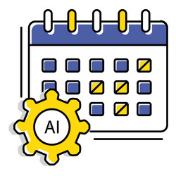 project timeline and deadline ai automation icon vector image