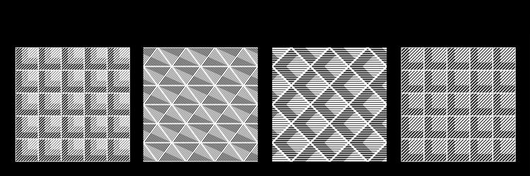 set of four abstract seamless patterns striped vector image