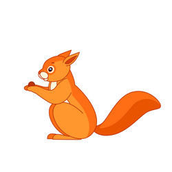 Squirrel sits and eats cartoon character vector