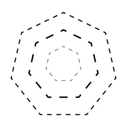 tracing heptagon shape symbol dashed and dotted vector image