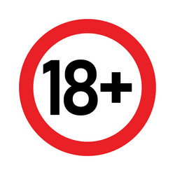 18 plus sign age restrictions vector